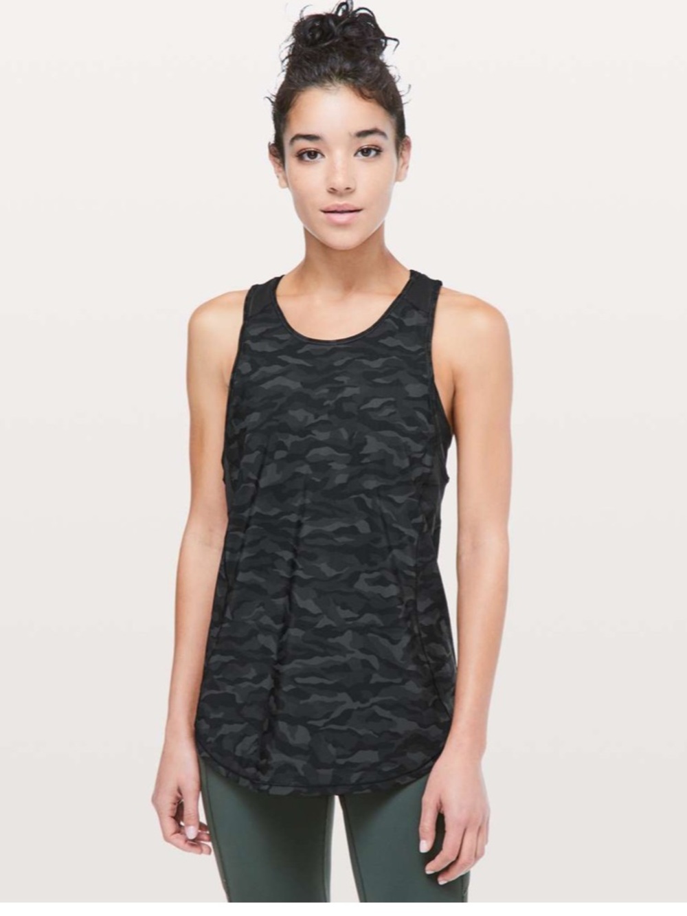 Lululemon Sculpt Workout Tank II Sequoia Camo Black Size Medium